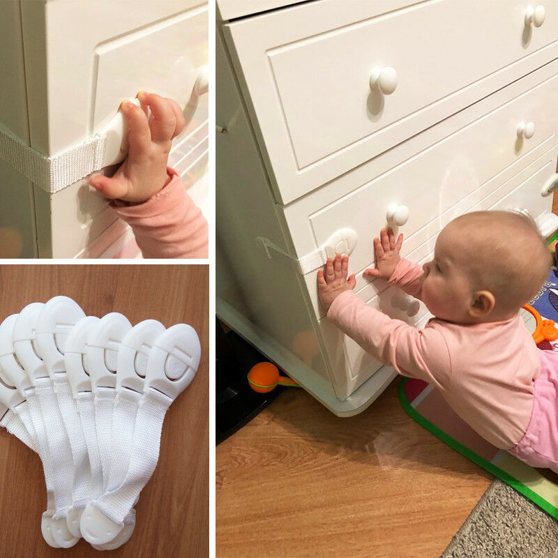 10xbaby Child Cupboard Cabinet Safety Lock Door Drawer Fridge Silicone Protector